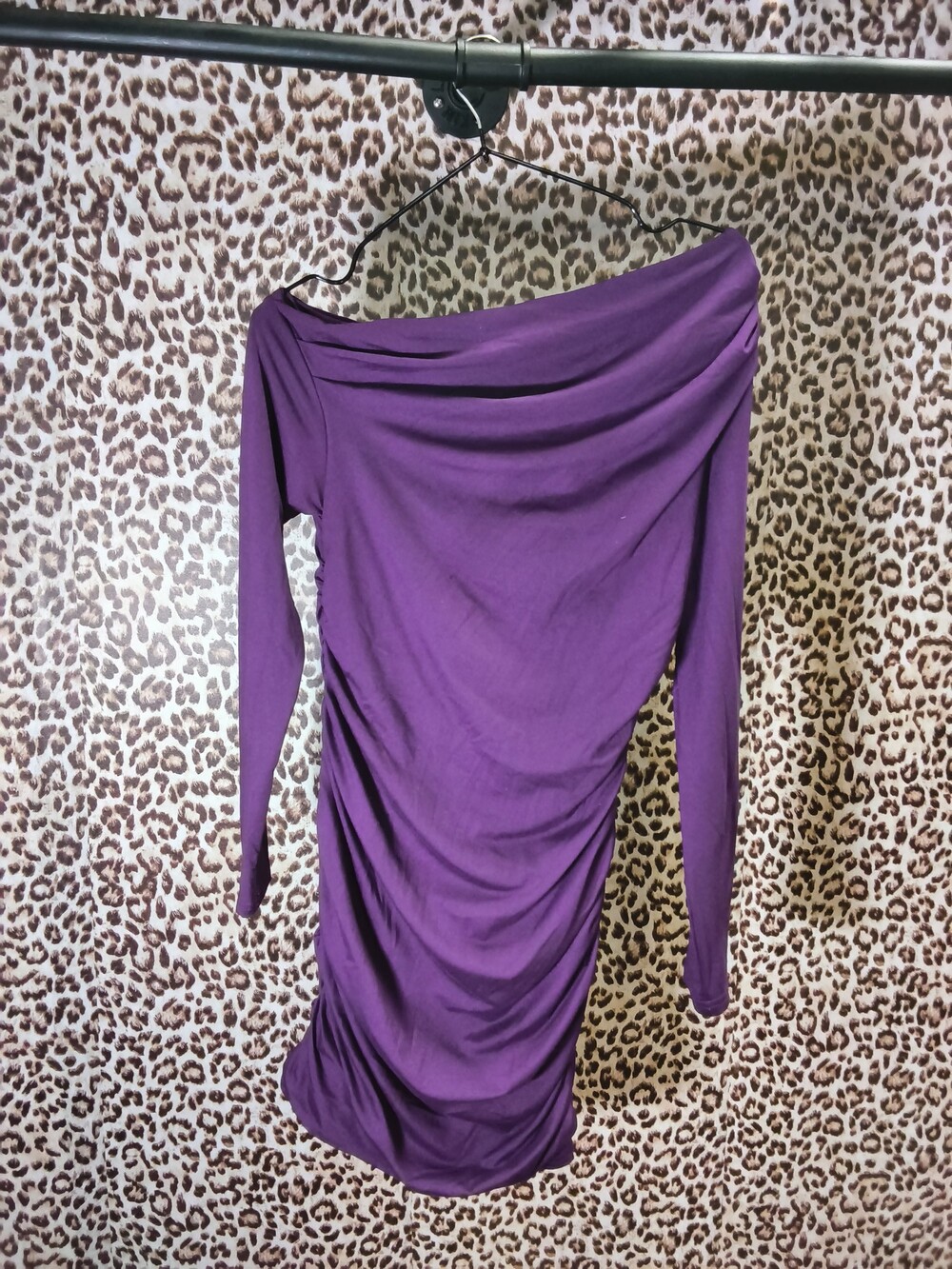 Scrunched purple dress